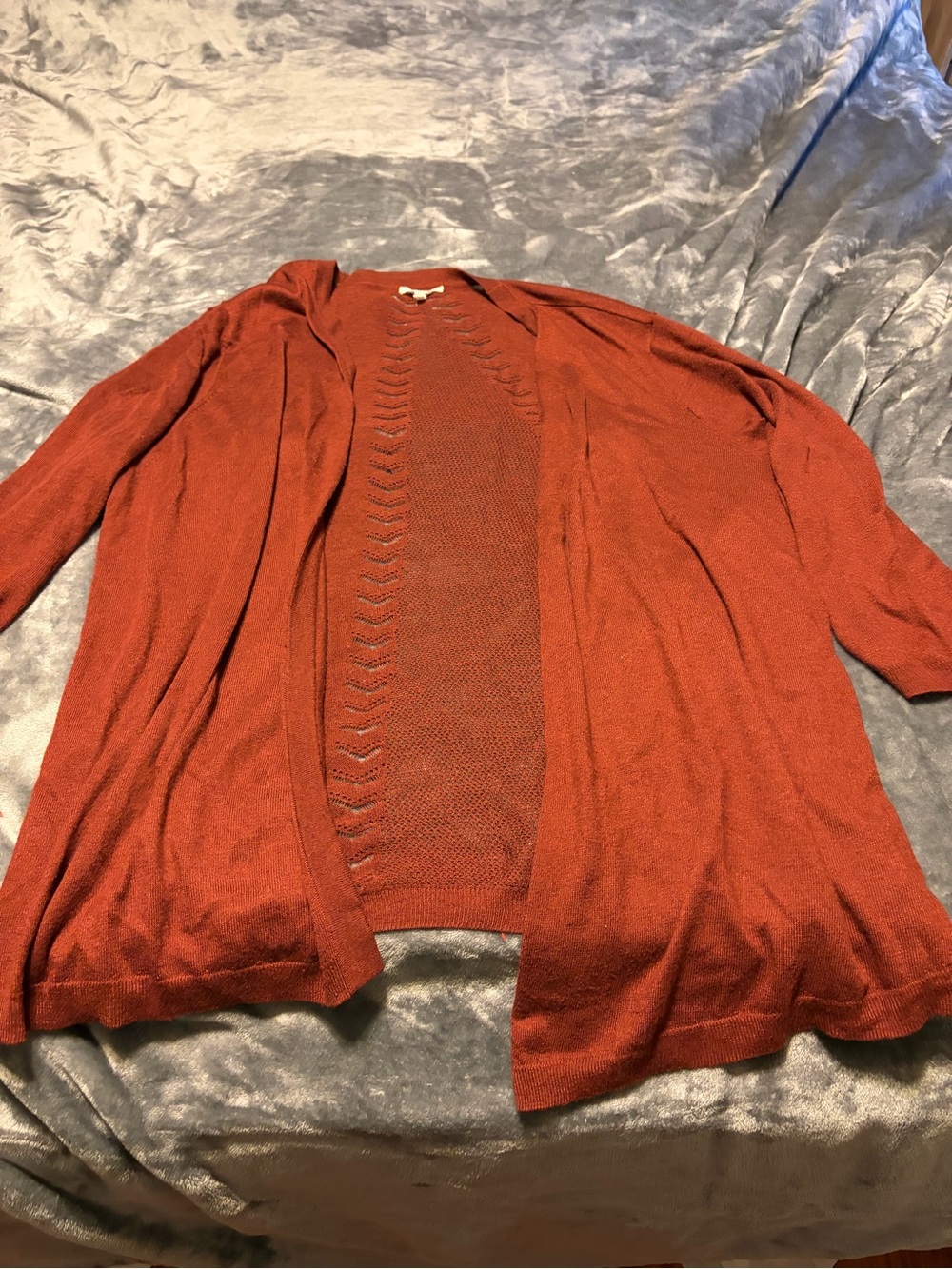 Maurices Open-Front Cardigan in Rust Orange